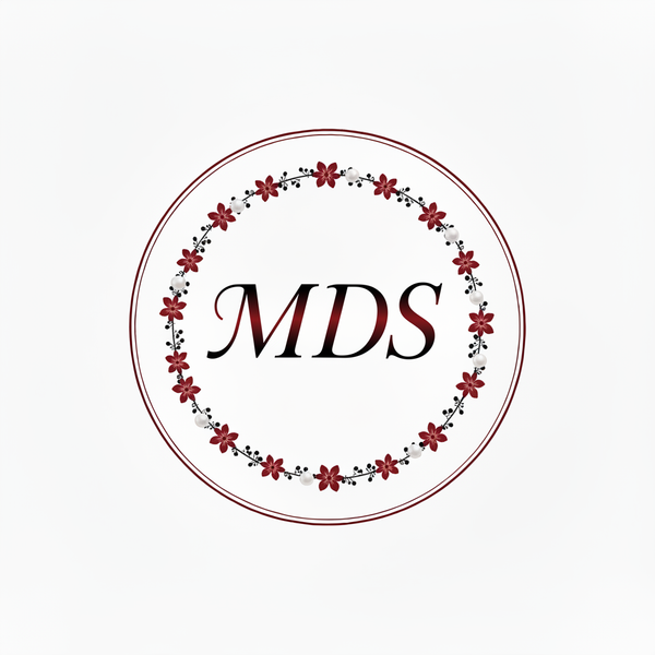 MDS Logo - Gradient Italic on Floral Wreath